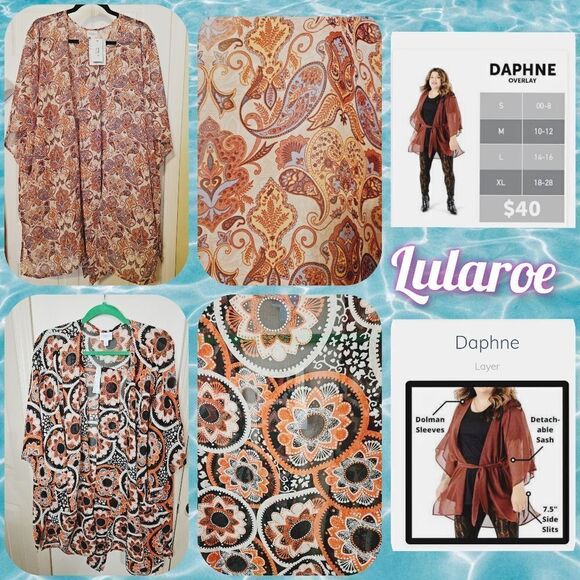 #107 LULAROE- DAPHNE OVERLAYS- VARIOUS COLORS AVAILABLE- SEE BELOW. - Picture 1 of 9
